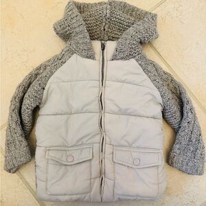 ZARA Cozy Gray and Cream Kids Jacket